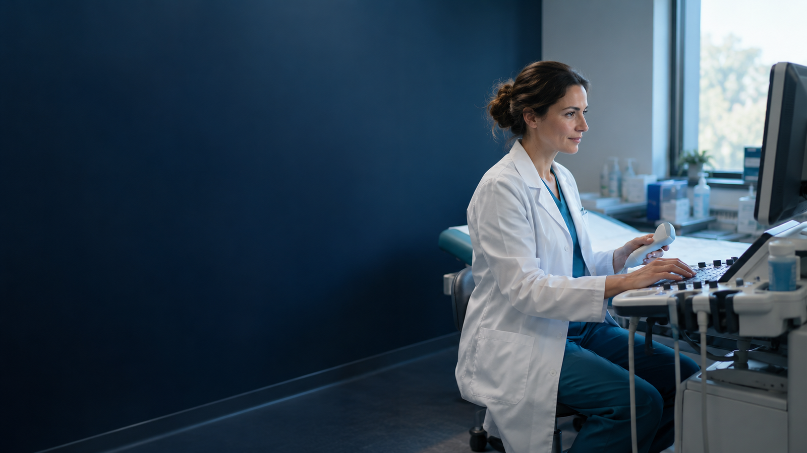 Professionnelle de santé utilisant un équipement médical